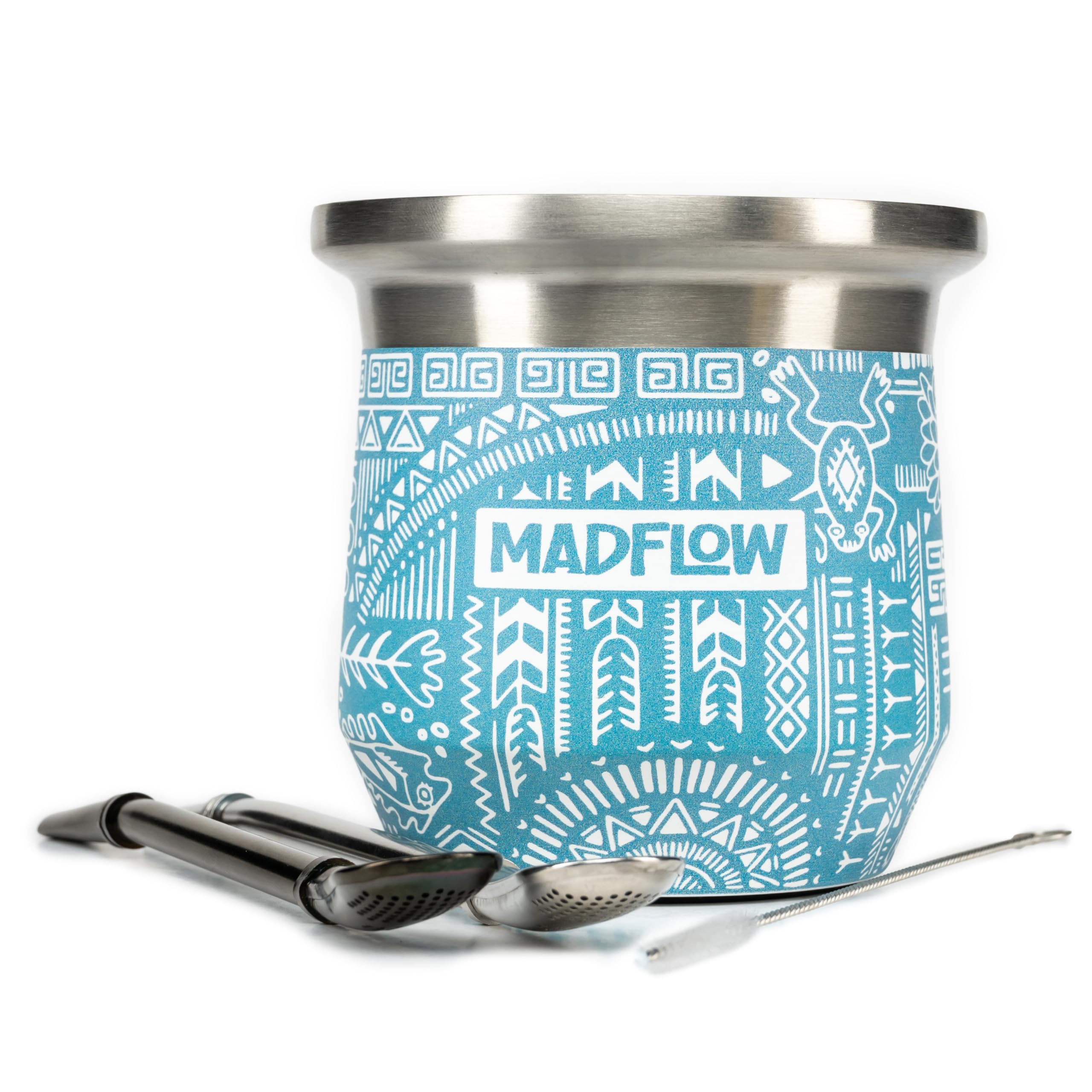 MADFLOW Yerba Mate Cup Aztec Blue