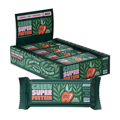 Miniatura 7 de Green Super Protein Barras de comida de 0.71 oz de proteína vegetal, verdes orgánicos, alta fibra, veganas, sin soja, sin OMG, barra de 2.75 oz (8