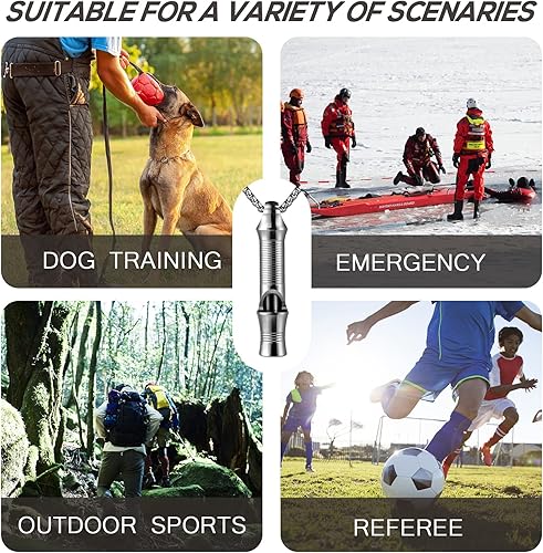 Miniatura 6 de TISUR Silbato de emergencia de titanio, collar de silbatos de seguridad EDC alto hasta 120 db, silbatos de supervivencia para supervivencia,