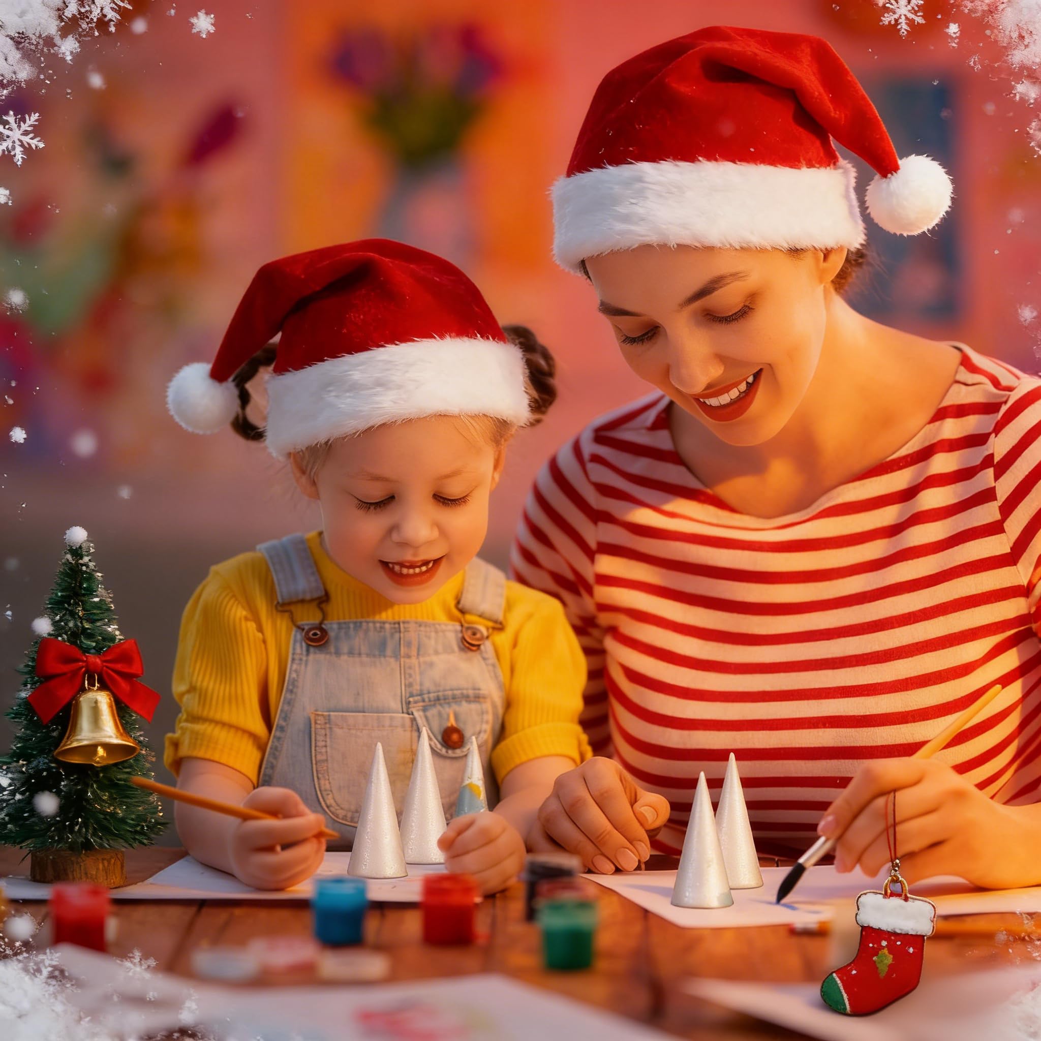 12 Cônes En Mousse Blanche 10cm - Pour Décorations Noël, Projets DIY, Présentoirs | Artisanat Créatif Facile