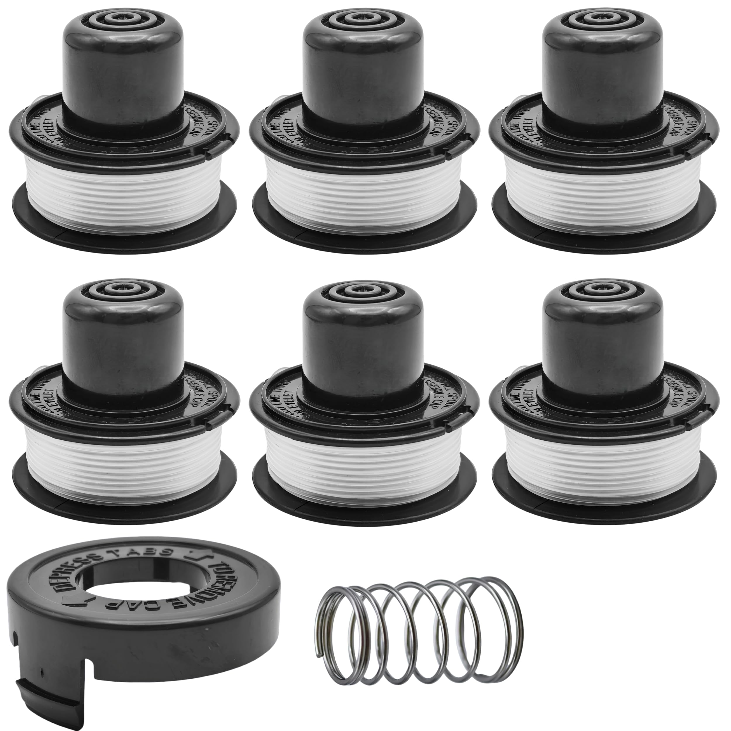 SopimusZ 6 Pack Replacement Strimmer Spools Compatible with Black & Decker 82300 82310 82312 CST800