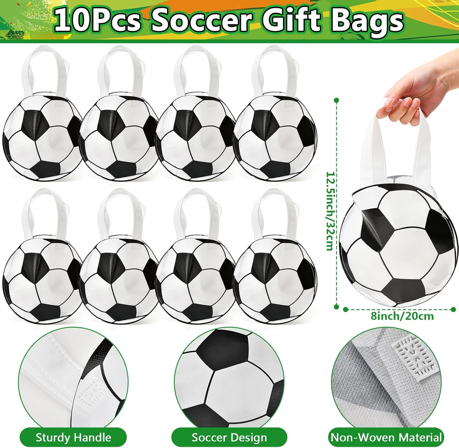50pcs Soccer Party Favors Sports Birthday Supplies with Soccer Goodie Bags Mini Stress Ball Silicone Bracelet Keychains Tattoo Stickers Boys Girls Kids Party Gift Pinata Fillers - Image 3