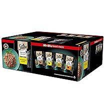 Sheba Selezione in Gelatina, gusti Pollo, Tacchino, Pollame, Anatra, cibo umido completo per gatti adulti, 72 Bustine da 85g