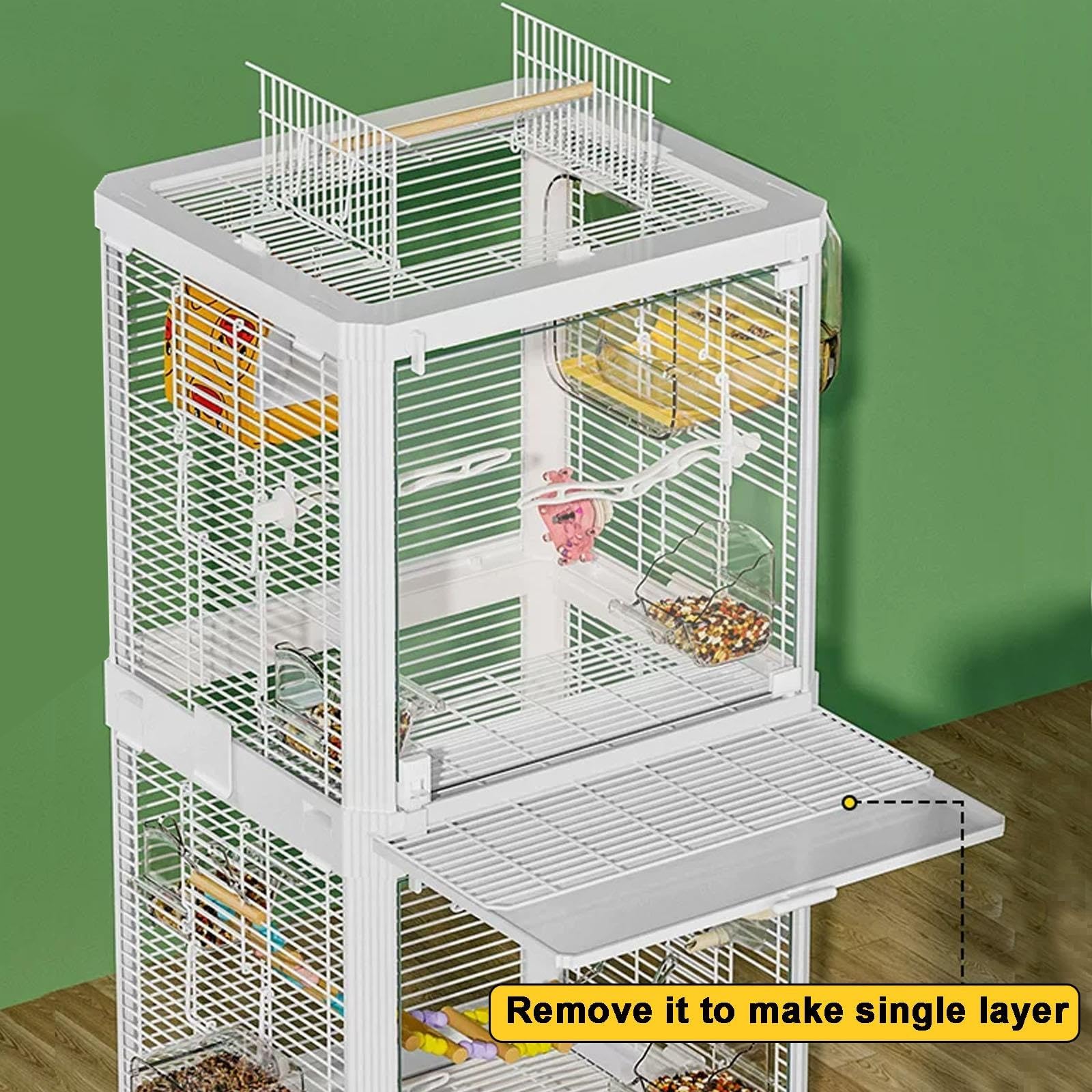 Cage à Oiseaux Transparente Grande avec Lucarne, pour Perruche Calopsitte