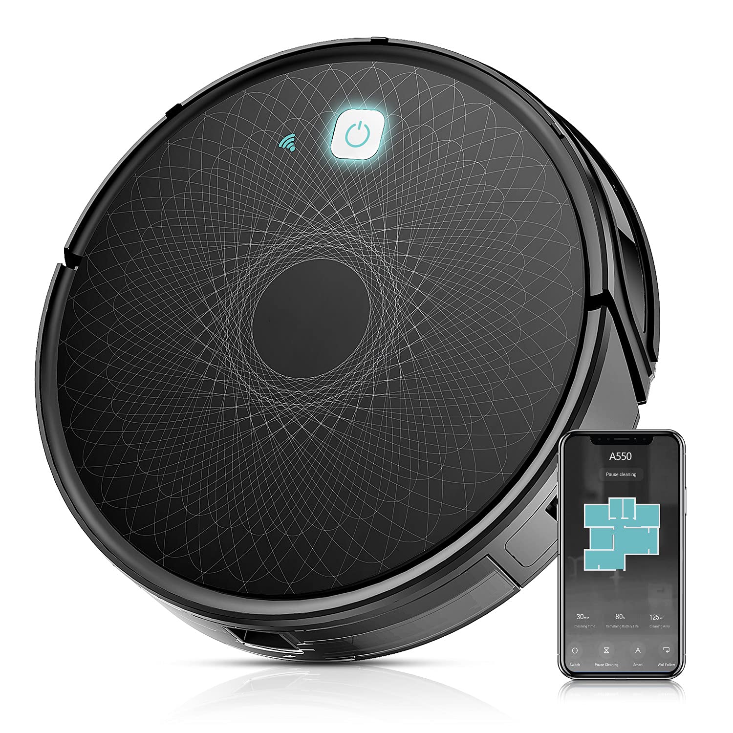 Robot Vacuum, Wi-Fi Connectivity, 1800Pa Powerful Suction, Self-Charging Robotic Vacuum Cleaner, Multiple Cleaning Modes, ...