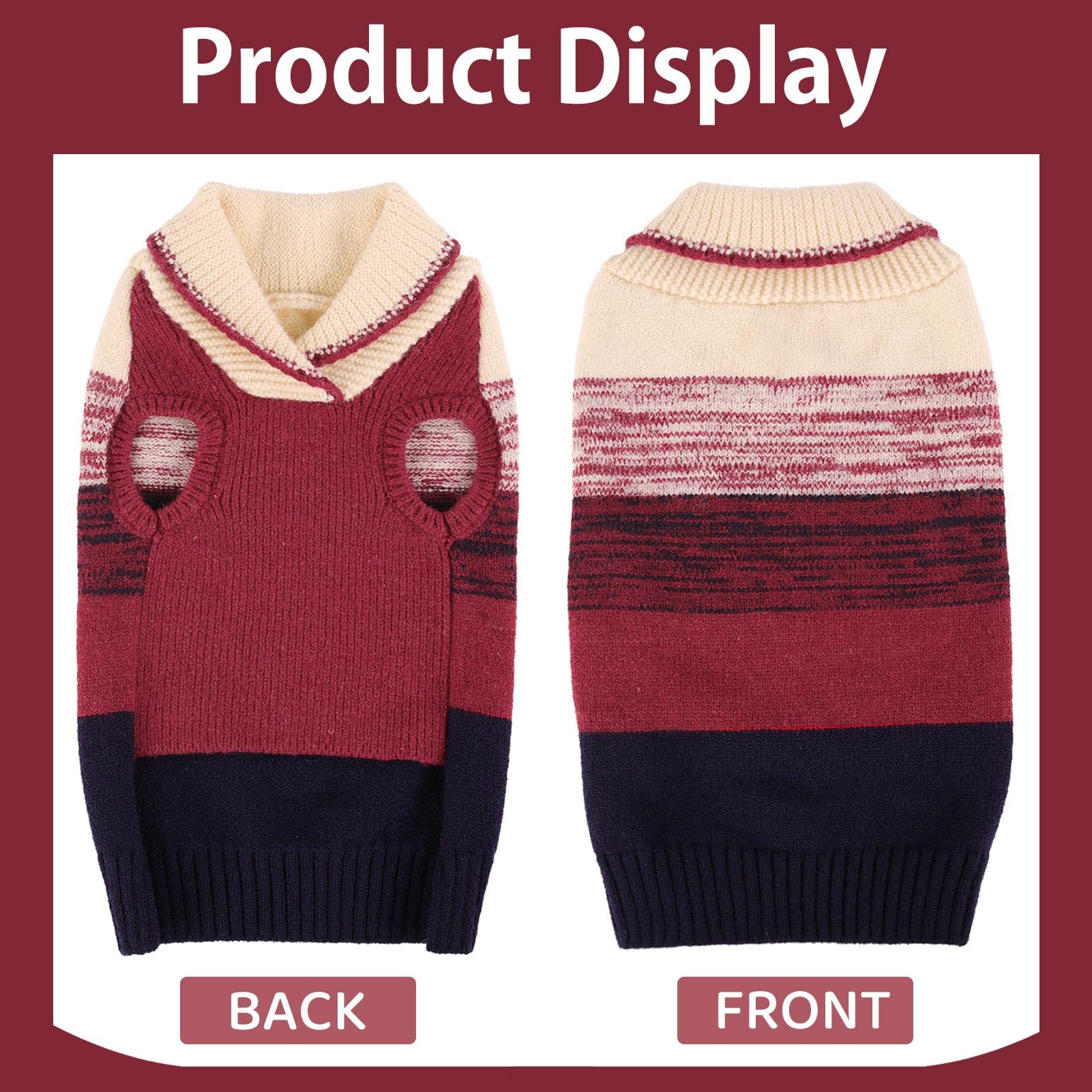 Amazon | QUEENMORE 犬服 冬 プレッピーセーター ドッグウェア 犬の服