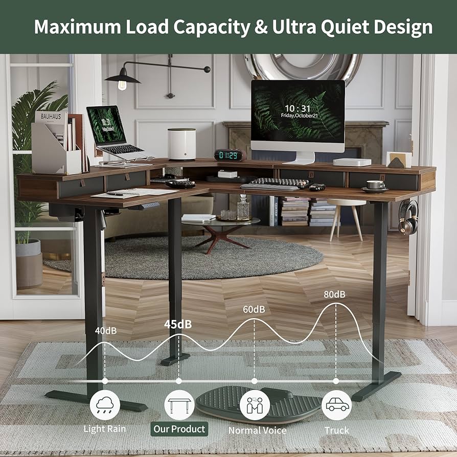 電動昇降デスク スタンディングデスク (110 x 60 cm, クルミ色) 電動昇降デスク スタンディングデスク (110 x 60 cm, クルミ色