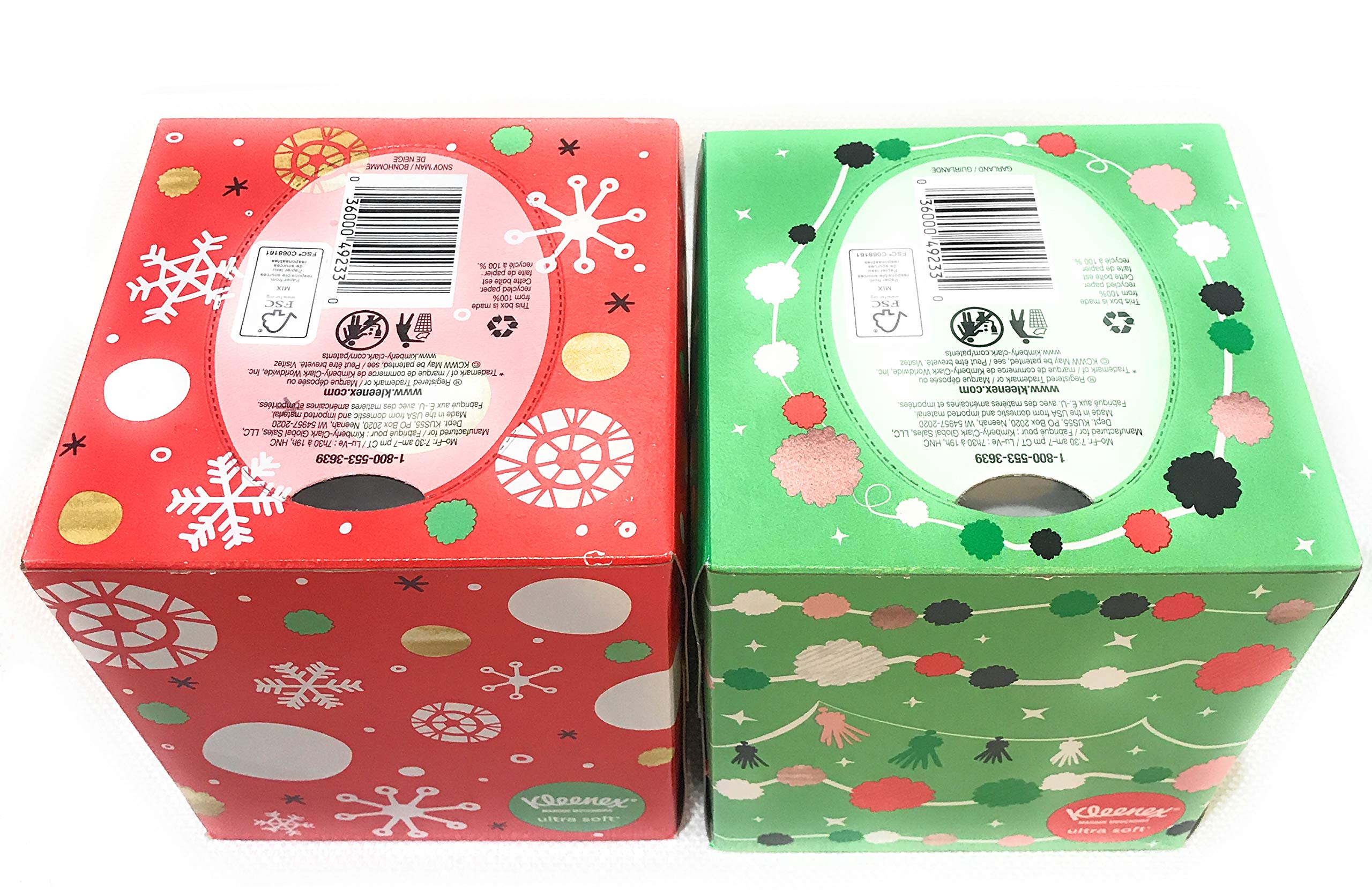 Christmas Holiday Tissues Decorator Packages 2 Pack Bundle Set Kleenex Brand