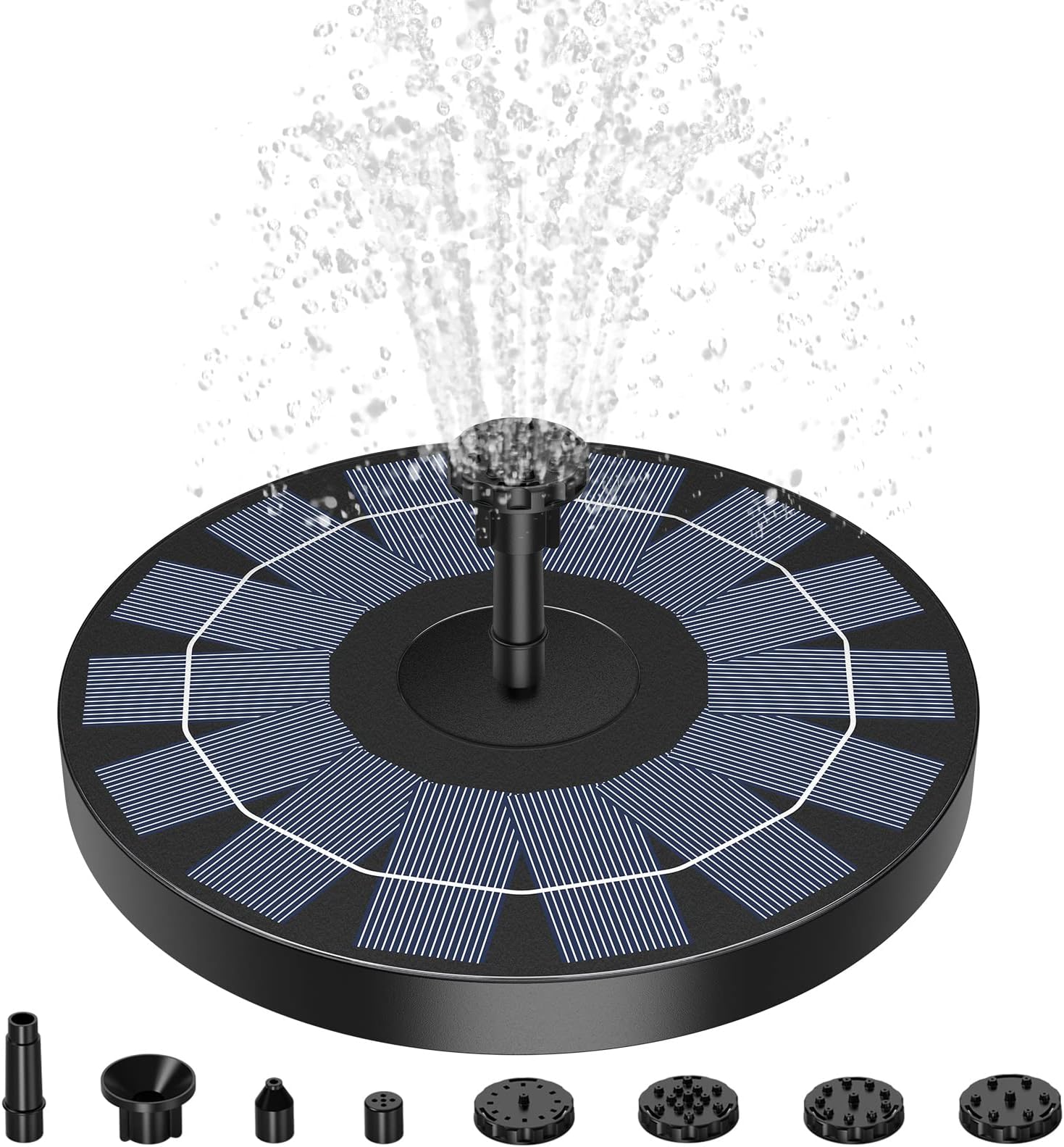 Solar Fountain Bird Bath 2.5w Floating Solar Water Fountain with 6 Nozzles and 4 Floating Rods, Solar Pond Fountain for Garden Decoration, Bird Pond, Fish Tank, Patio, Pond