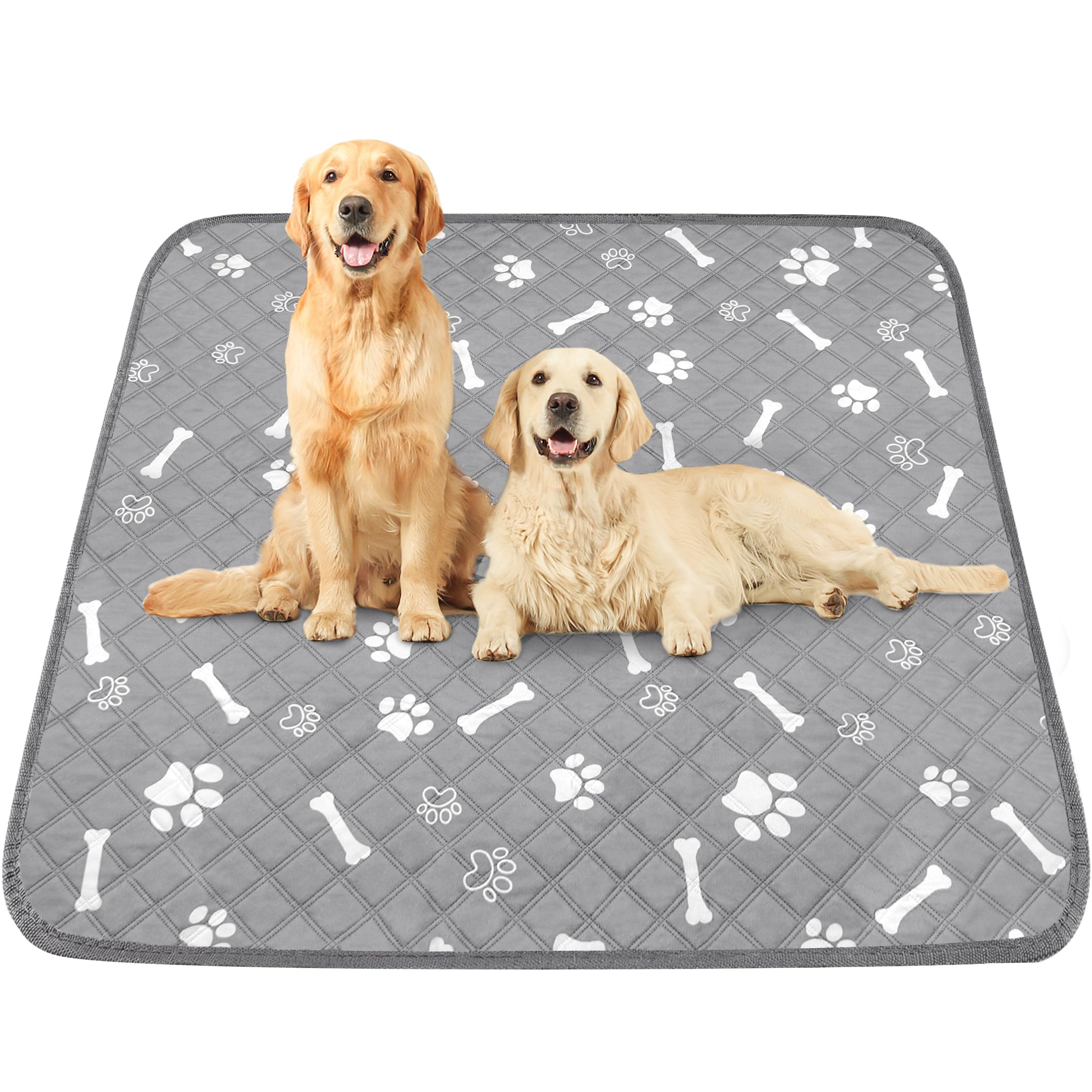 PatiencET Washable Pee Pad for Dogs, 72" x 72" Extra Large, Reusable Non-Slip Waterproof Playpen & Whelping Pad, Super Absorbent Floor Protector for
