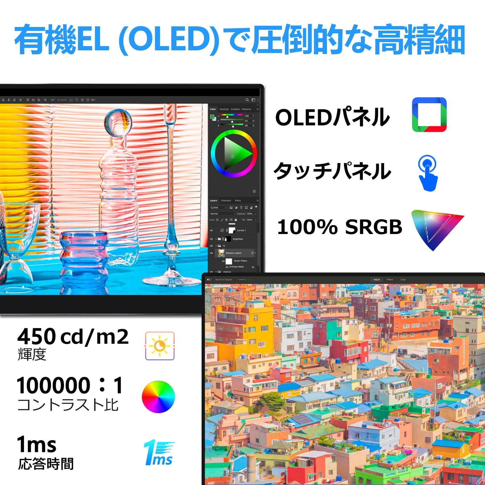 Amazon.co.jp: Acouto モバイルモニター 13.3インチ 有機el