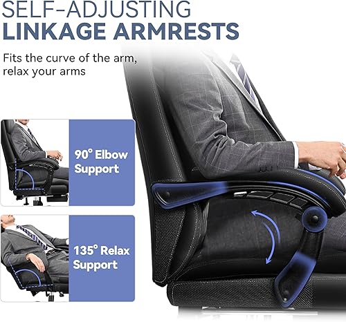 Miniatura 4 de Silla de oficina, silla de escritorio de oficina grande y alta, silla de oficina reclinable con reposapiés, sillas de escritorio de oficina en casa,