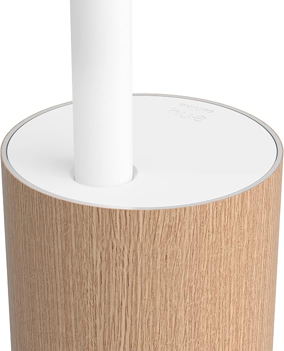 Philips Hue White & Col. Amb. Gradient Signe Oak, ayaklı lamba, ahşap görünümlü, 16 milyon renk, uygulama ile kontrol edilebilir, Amazon Alexa (Echo, Echo Dot) ile uyumlu | Entegre LED 29 W, ahşap taban, doğal renk tonları, akıllı ev, sesle kontrol