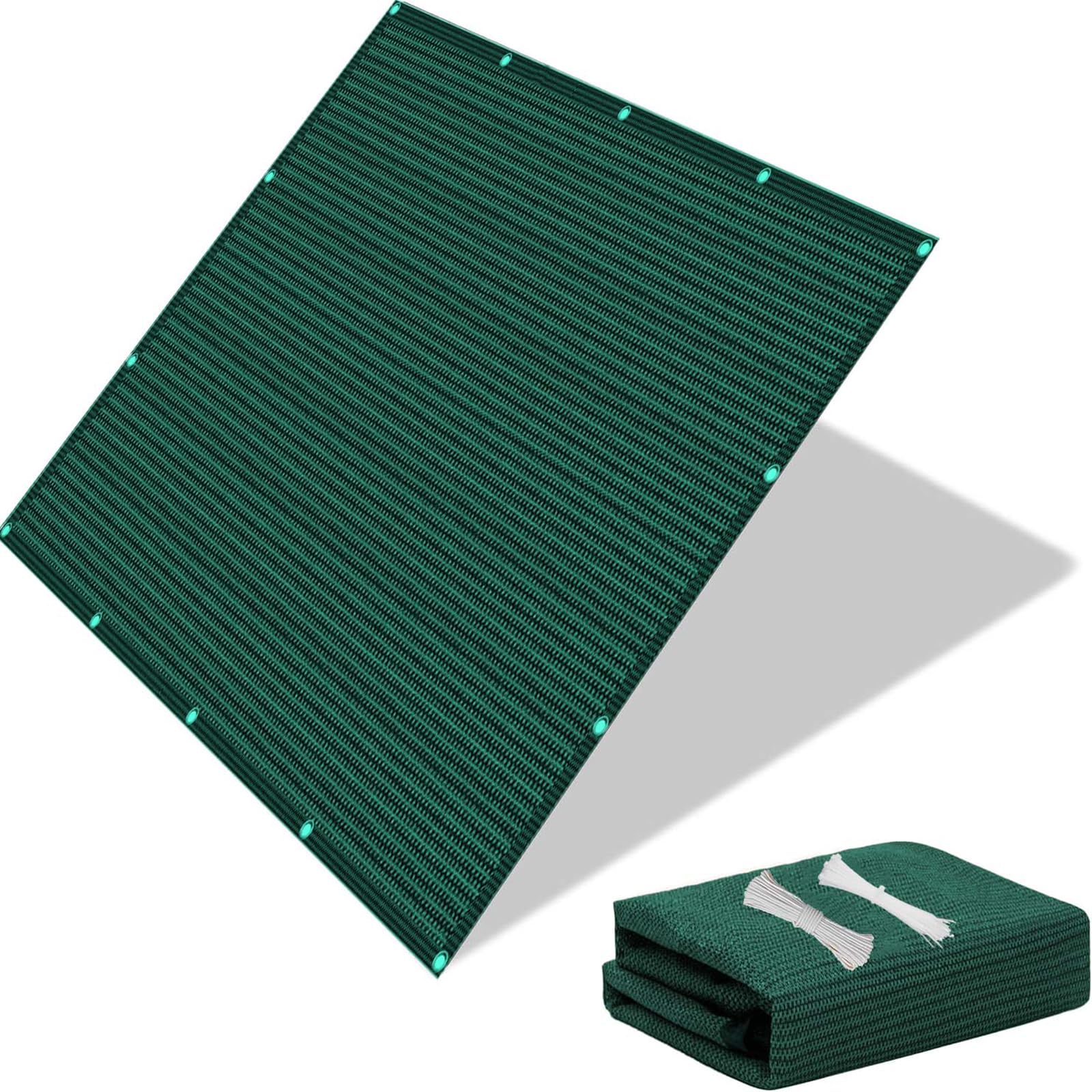 Privacy Screen Fence 50 x 220 cm Blocks UV and Protects Balcony Privacy, Anti-Peeping Balcony Cover with Rope and Cable Ties for Outdoor, Backyard, Patio, Dark Green — image 1