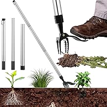 SUQ Garden Weeder, Garden Weed Puller, Professional Weeder, Standing Weeder, Garden Tool with Long Handle and 4 Claws, Claws Dig Deep and