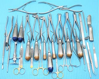 German Set of 38 PcS Oral Dental Extraction Surgery EXTRACTING Elevator FORCEP ! 3 Rongeur !Needle Holder ! Instrument