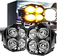 Vista 11 de ASLONG Barra de luz LED de 22 pulgadas 120 W con parpadeo blanco/ámbar y seis modos de luz de inundación y penetración para todoterreno, 1 pieza