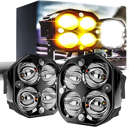 Miniatura 11 de ASLONG Barra de luz LED de 22 pulgadas 120 W con parpadeo blanco/ámbar y seis modos de luz de inundación y penetración para todoterreno, 1 pieza