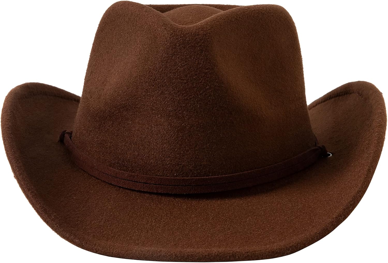 Jastore Kids Girls Boys Wide Brim Western Cowboy Cowgirl Hat with Wind Lanyard Felt Fedora Hat - Image 2