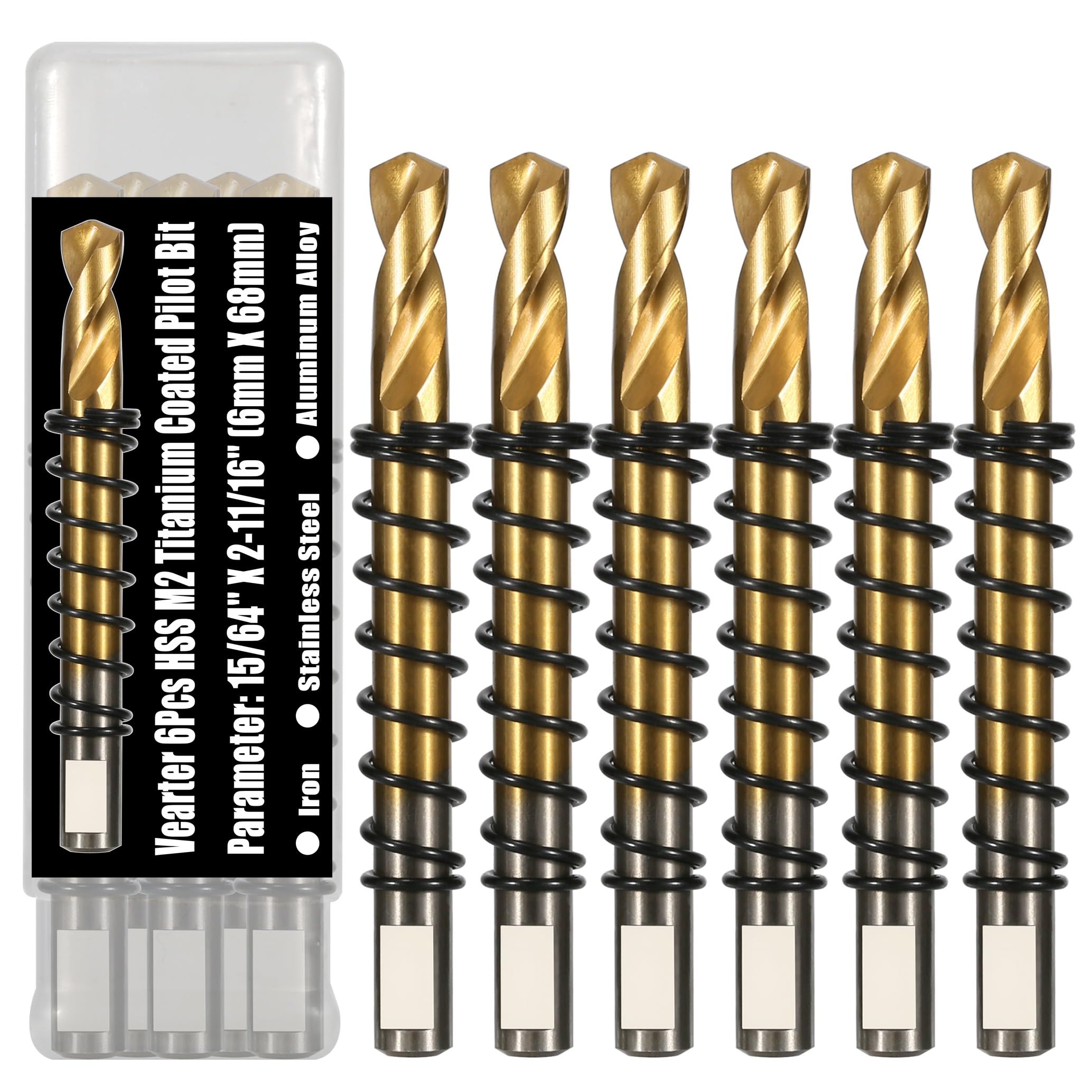Vearter 6PCS Pilot Drill Bits for Hole Saws - M2 Steel -1