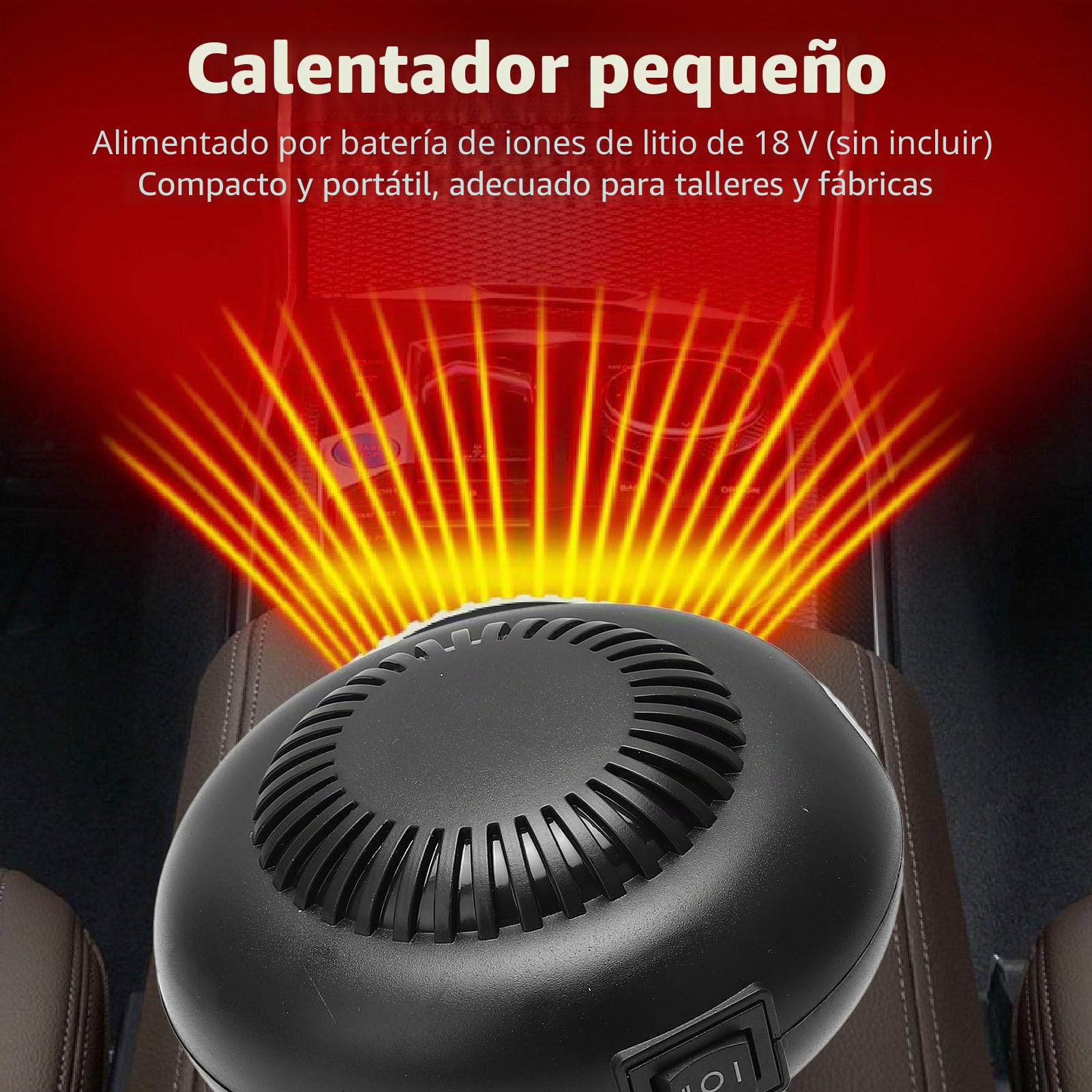 Marhynchus Calentador de Espacios Pequeños, Portátil, a Batería, con Ventilador, 2 Configuraciones de Temperatura, Funcionamiento Silencioso, para Talleres, Fábricas y Lugares de Trabajo,