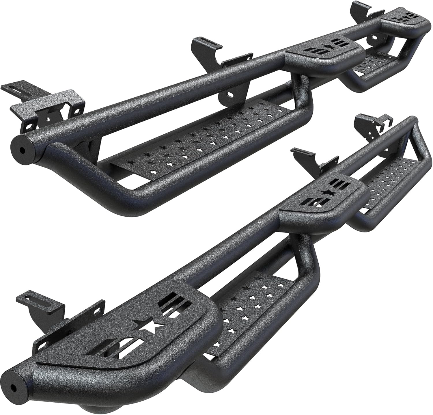 Wheel to Wheel Running Boards Compatible with 2020-2026 Jeep Gladiator JT 4 Doors, 6" Bed Access Side Step Rails Coated Black Carbon Steel Nerf Bars