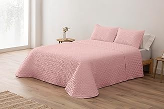 BOHEME | Soft and Reversible Summer Bouti Quilt Chelo Nude for 135cm Bed | Breathable and Quick-Drying | 235 x 270 cm | Ideal for Transitional Seasons
