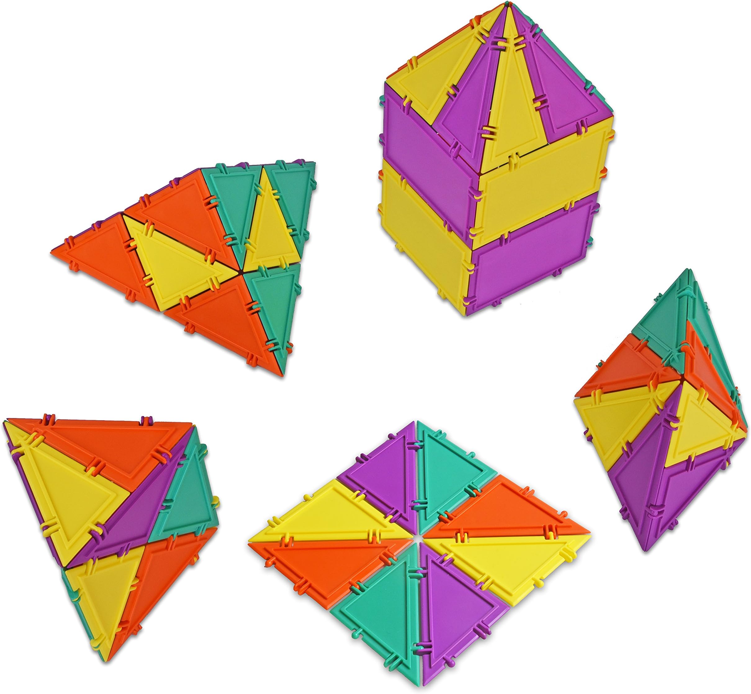 - 3D Building Set for Learning Math, Includes Many Online Activities,32-pc, Made in USA (Triangle/Rectangle)