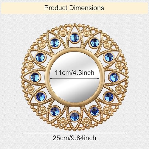 Miniatura 6 de Espejos dorados para decoración de pared espejo redondo pequeño arte de pared decorativo juego de 3 espejos de pared para sala de estar juegos de