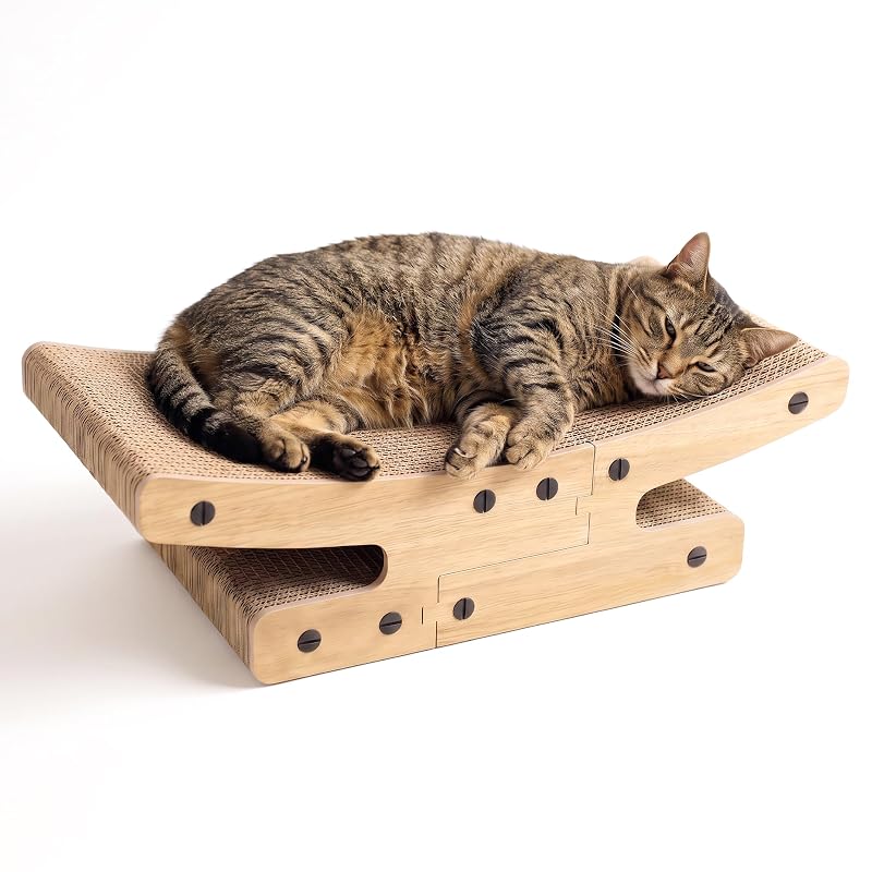 Arranhador para Gatos com Cama Reversível de Papelão Corrugado Olurrsia CSP-7, 1 unidade