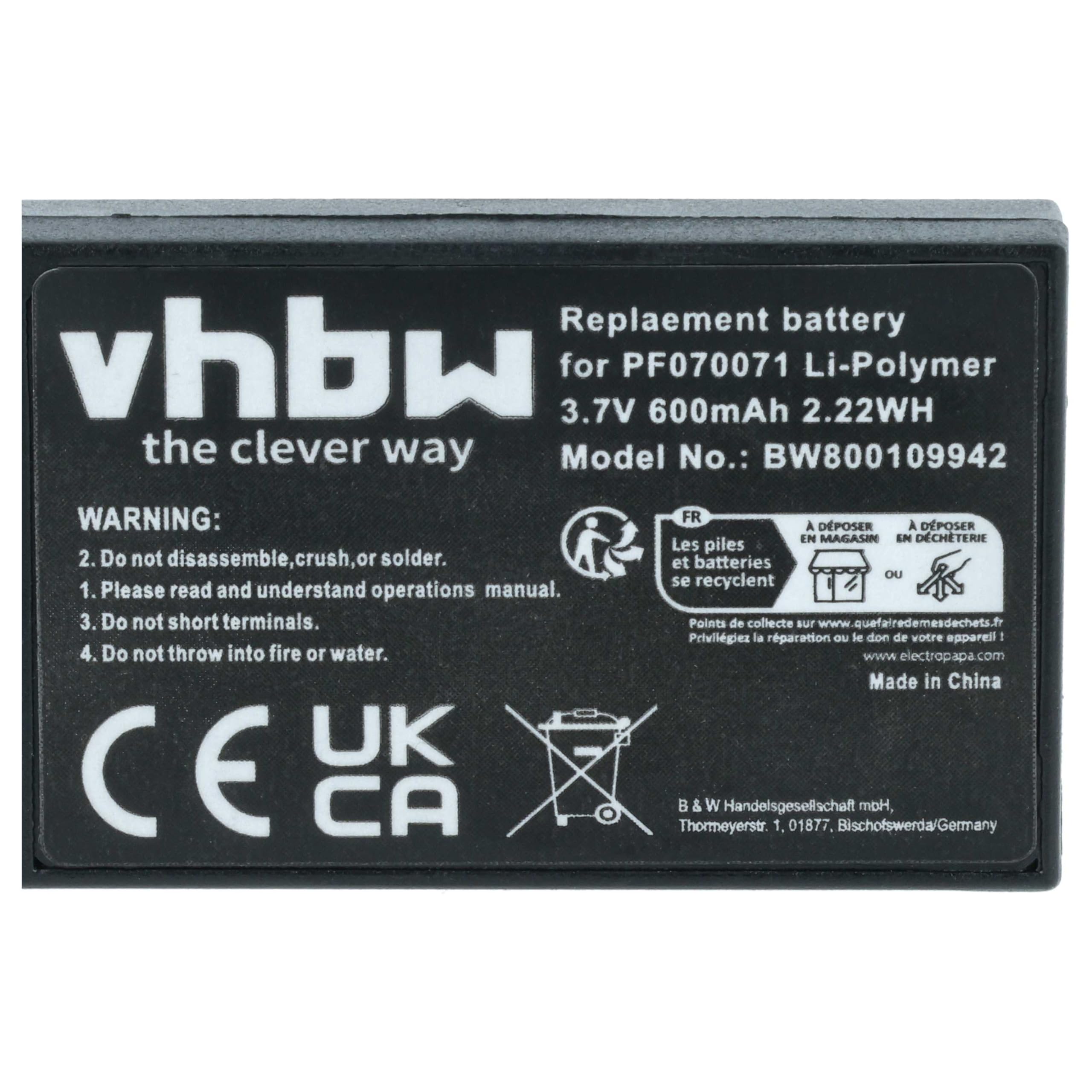 vhbw Batterie Compatible avec Parrot Minidrone Jumping Sumo | Rolling Spider drone (600mAh, 3,7V, Li-polymère)