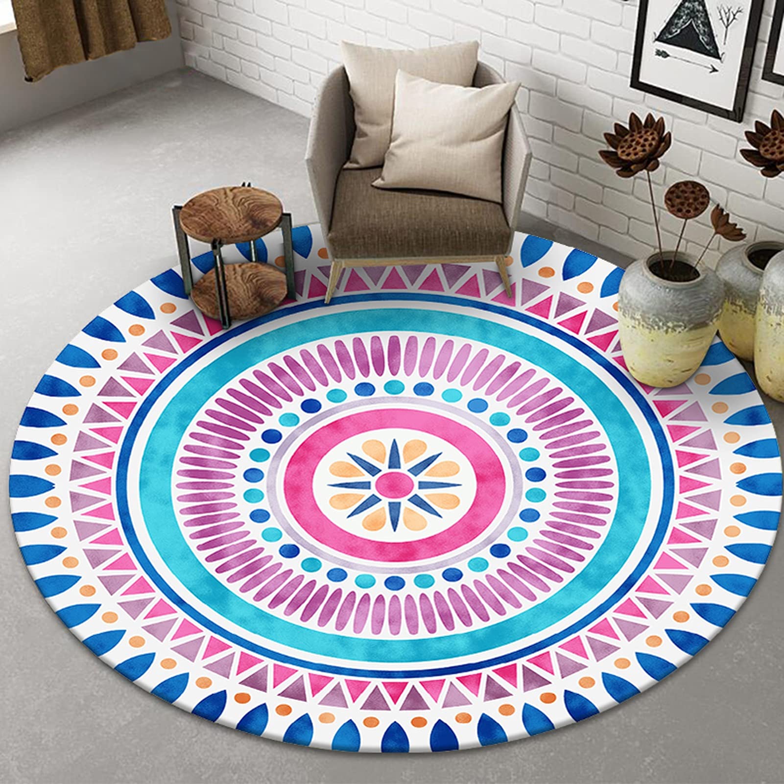 Tapis rond pour salon 180cm, la solution design pour réchauffer les sols froids de la chambre