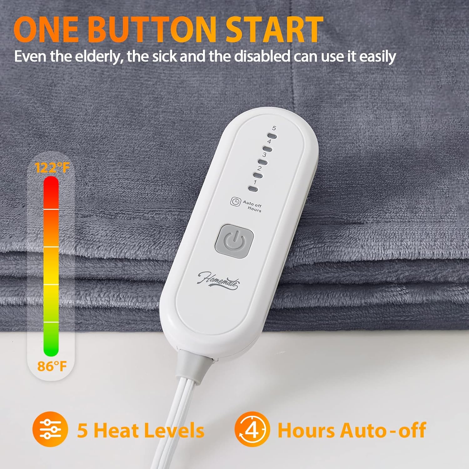 review HomeMate Heated Blanket Electric Throw - 50