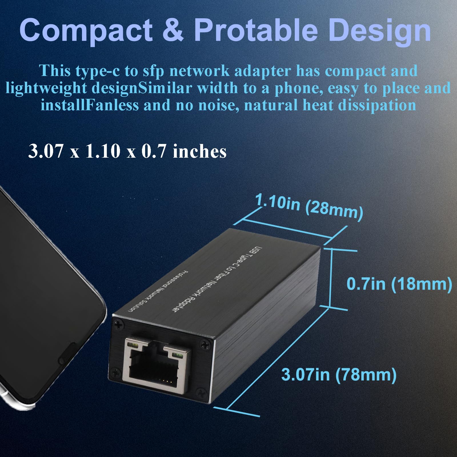 Adattatore da USB 3.0 a SFP Gigabit Ethernet | Scheda di interfaccia di rete per Windows, macOS, Linux; Full/Half Duplex; involucro metallico; Plug and Play