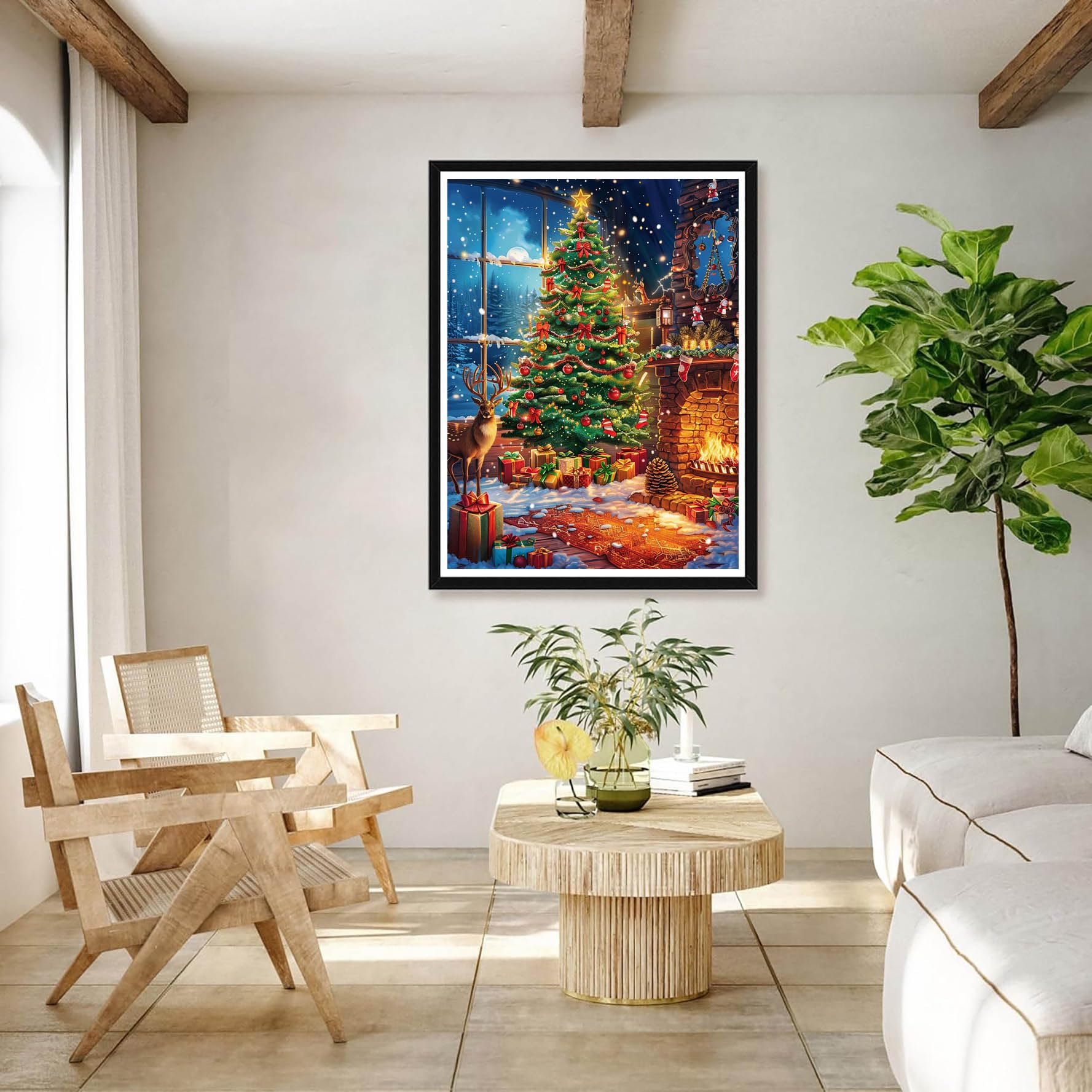 Pittura Diamante 5D Fai da Te albero del paesaggio Diamond Painting kit completo per adulti e bambini Diamanti Puzzle Strass Ricamo Punto Croce Arte Artigianato Decorazione per Casa e Pareti,40x60cm