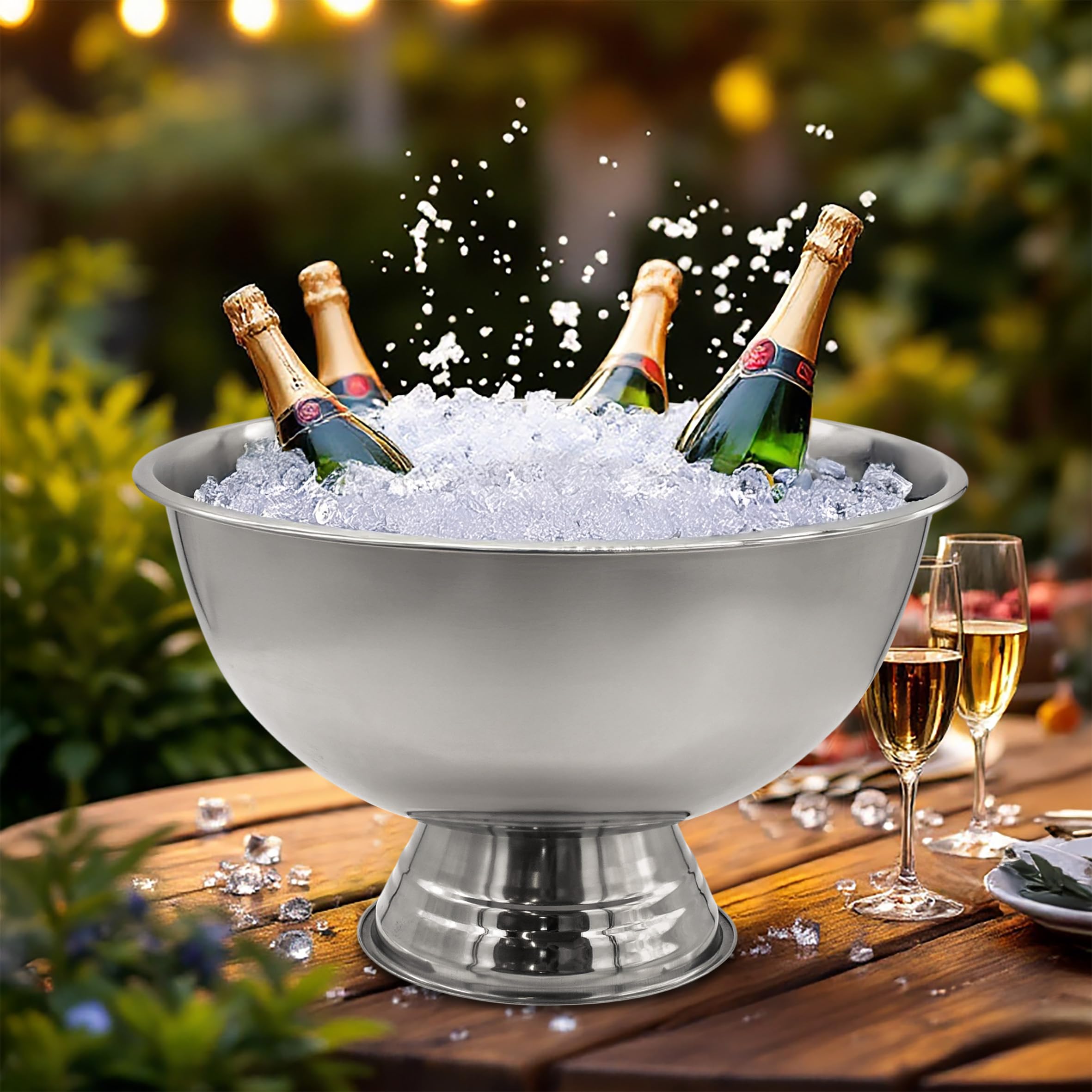 Spetebo Progettazione champagne in acciaio di acciaio ciotola Ø 40 cm