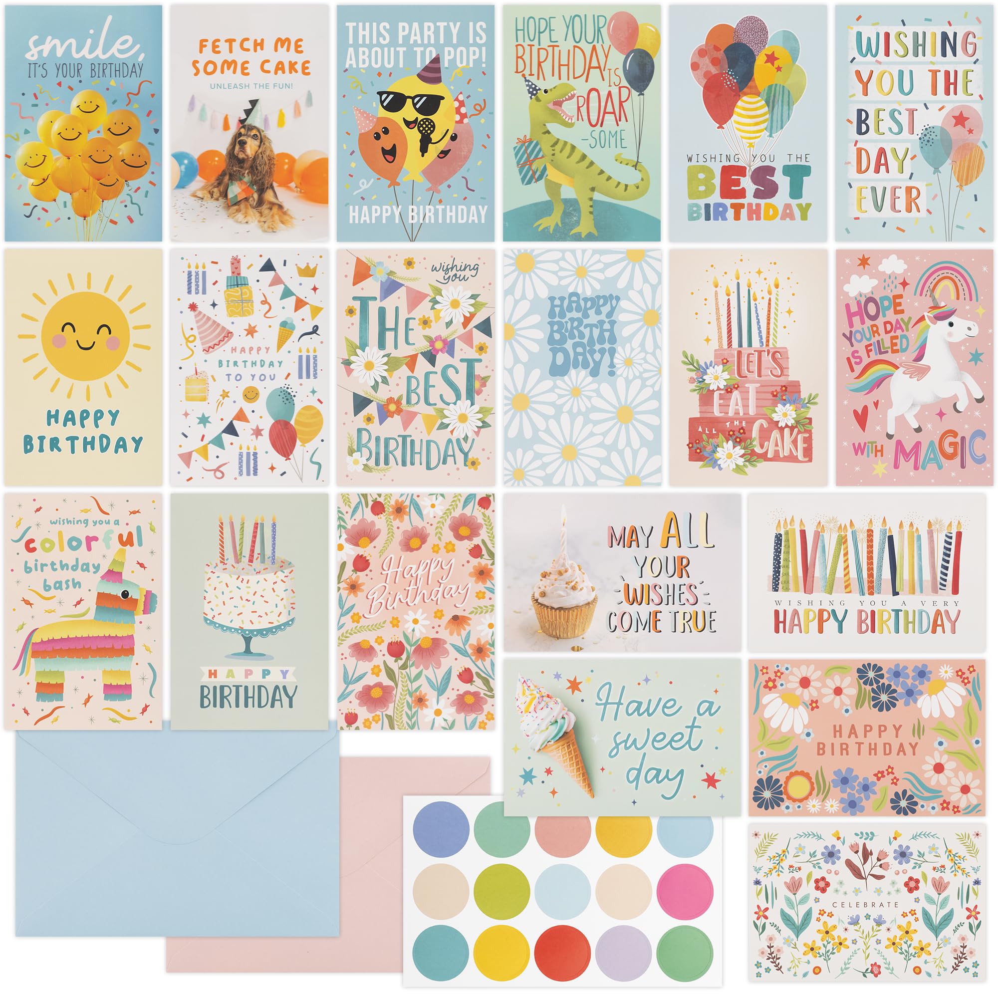 Amazon.com: ZICOTO Beautiful Birthday Cards Set of 60 with