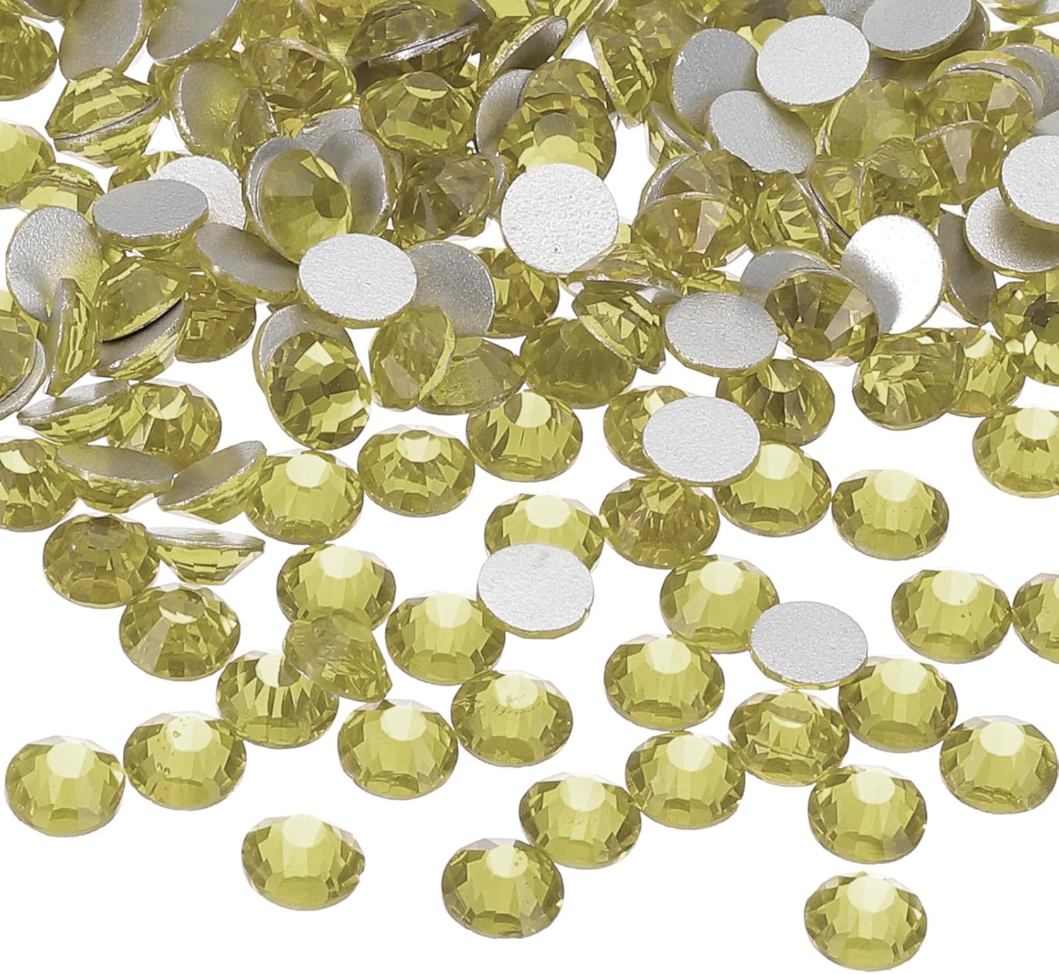 PATIKIL 400Pcs SS30 Round Flatback Crystal 6.3-6.5mm Glass Rhinestones Gems Diamonds for DIY Crafts Clothes Shoes Nail Art Decoration, Light Yellow