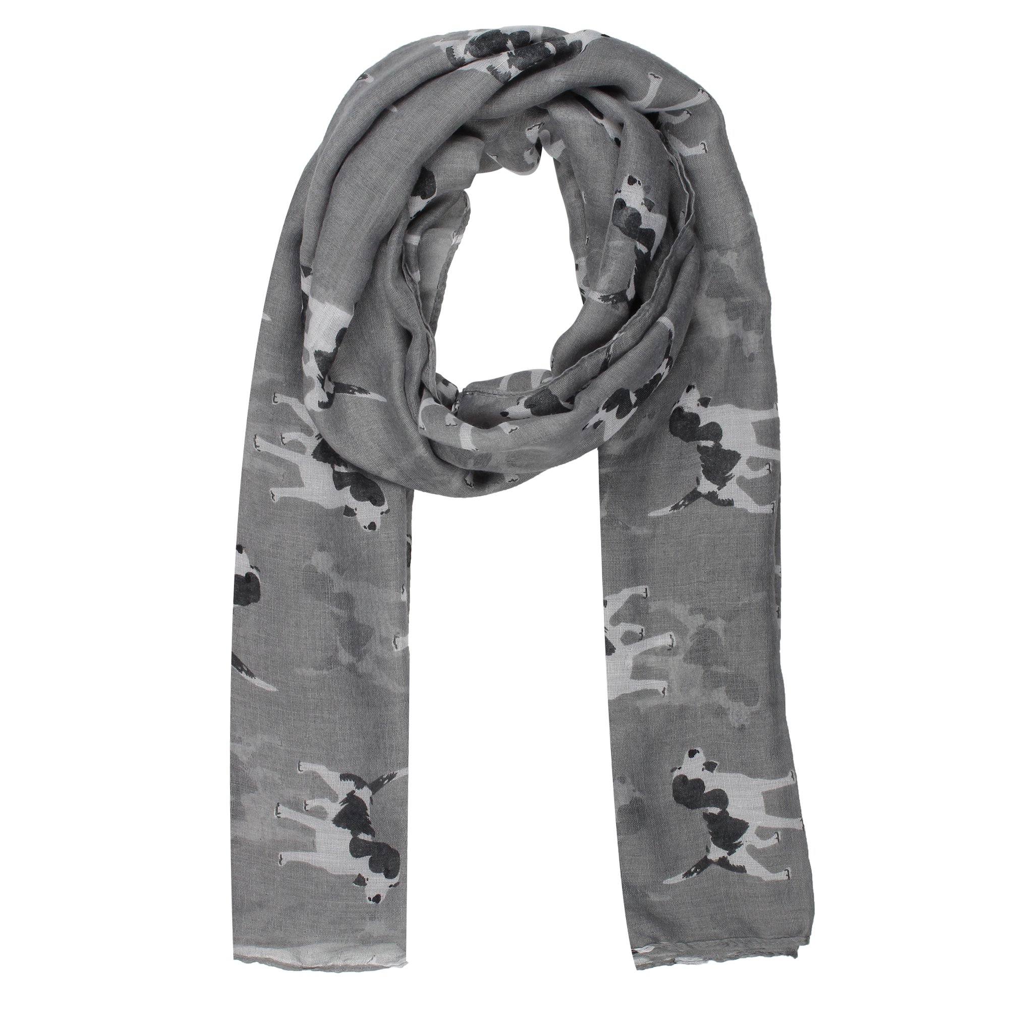 World of Shawls Pug Dog, Dachshund Dogs, Spaniel Dog Print Scarf - All Seasons Lovely Soft Scarf Wraps Shawl Scarves (Spaniel Silver Dog)