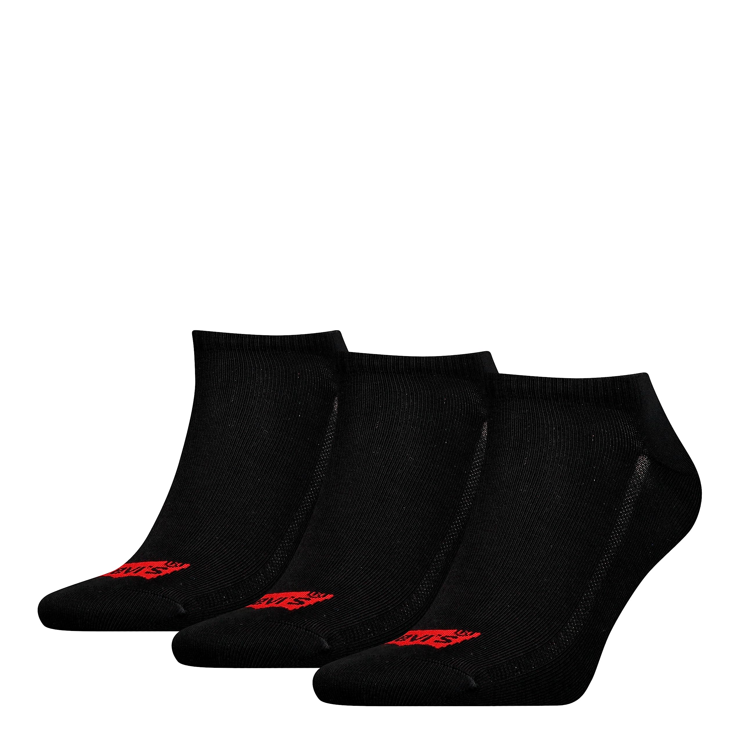Levi's Unisex Black Recycled Cotton Sneaker Sock, 43/46