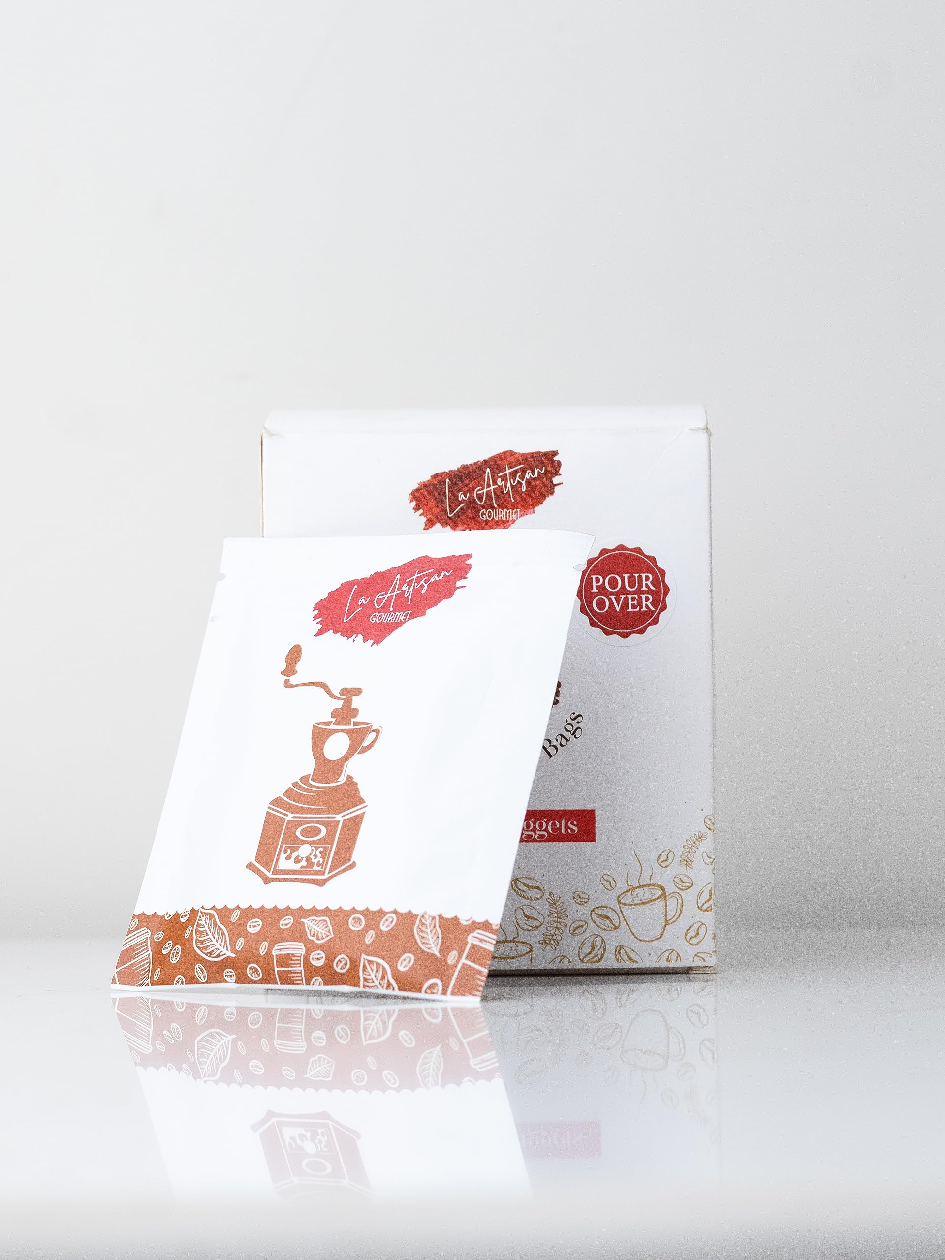 La Artisan Easy Pour Over Coffee Brew Bags I Hot coffee brew bags I Monsoon Malabar I Set of 10 bags- 10 cups of pure coffee pleasure. I No Equipment Required I 100% Arabica Beans