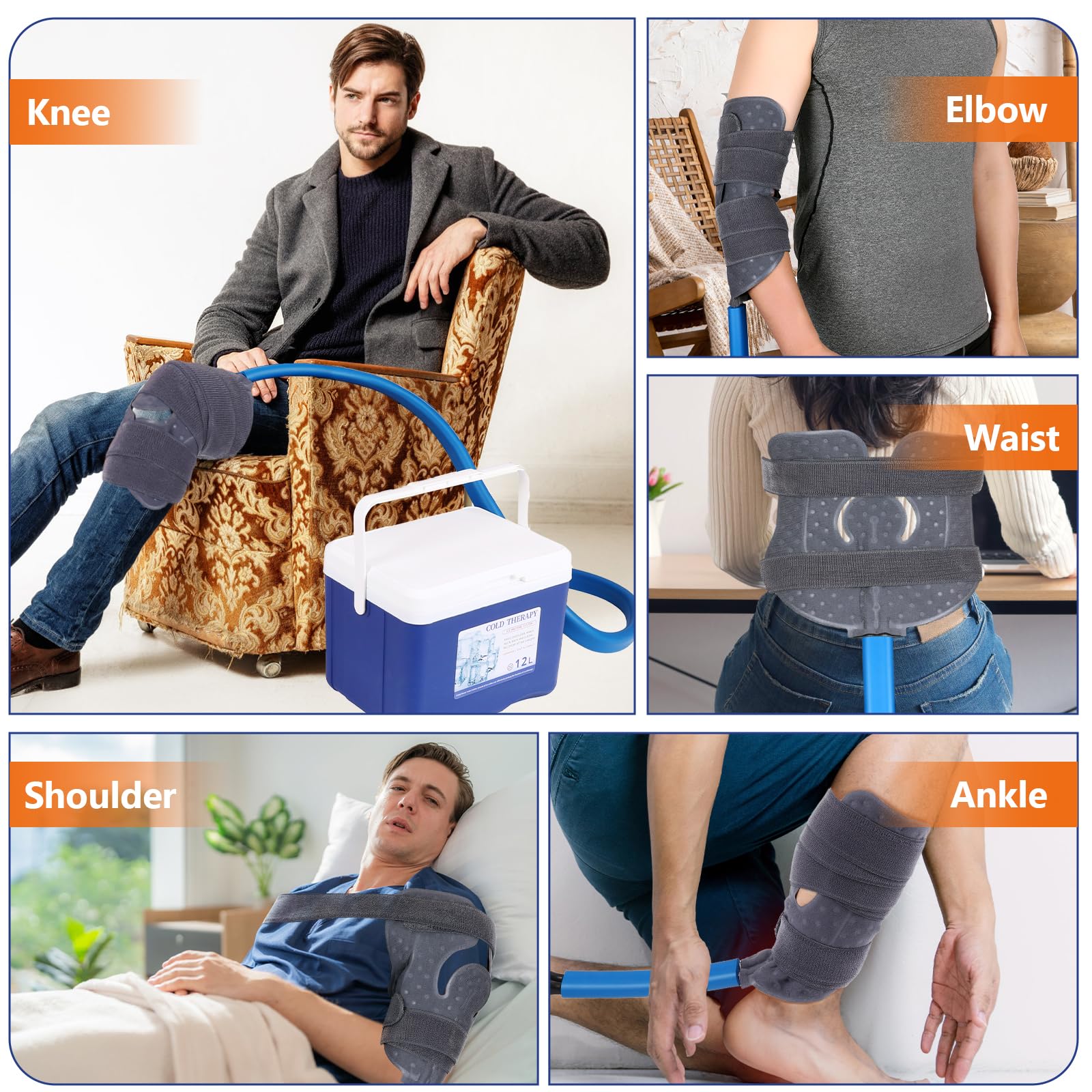 Máquina de terapia de frío, sistema de terapia de hielo para hombro y rodilla después de la recuperación quirúrgica, kit de congelación de crioterapia para reemplazo de rodilla, máquina de hielo de