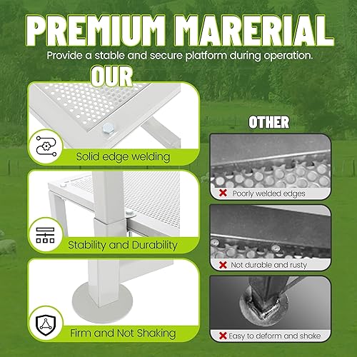 Miniatura 4 de Kojem Soporte para ganado de ovejas de 51 x 23 pulgadas, soporte de ordeño de cabra, soporte de recorte para ovejas y corderos, altura ajustable de