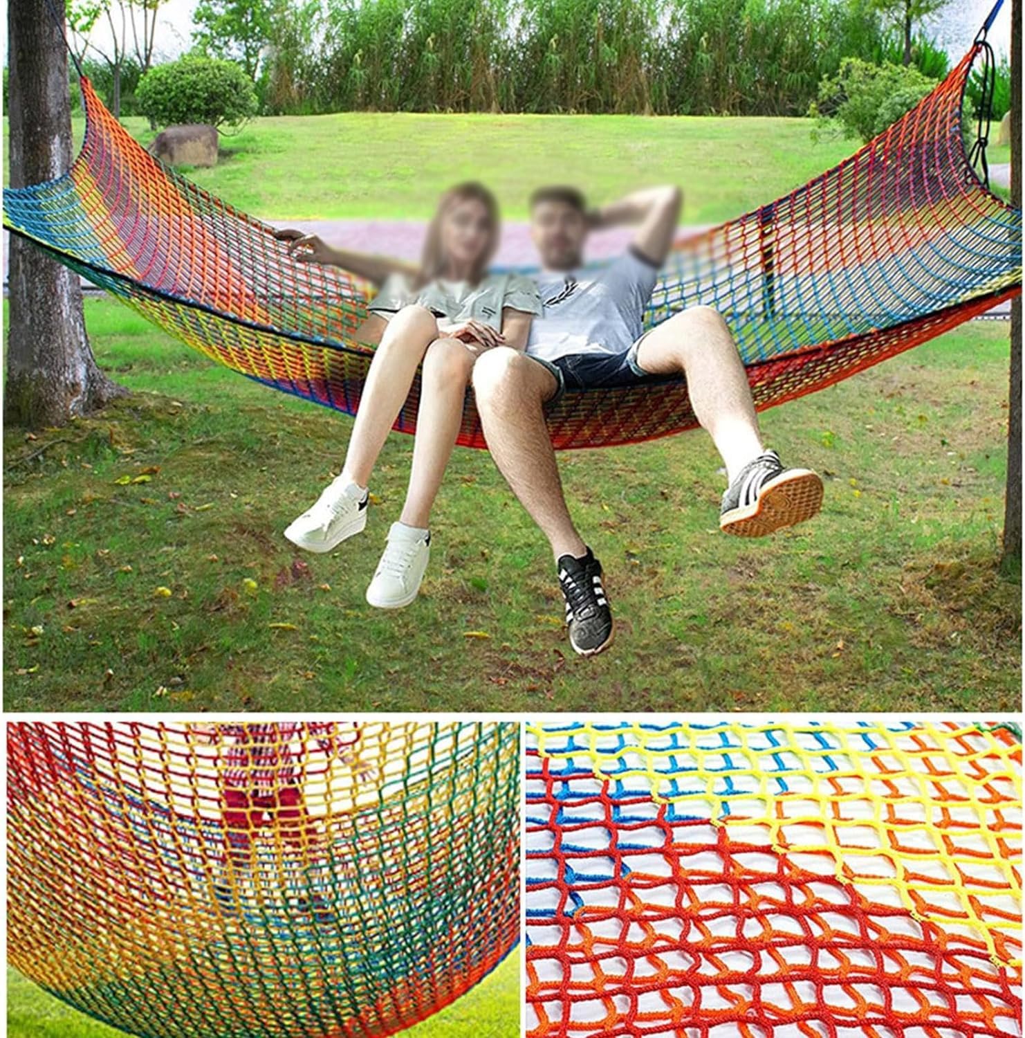 Red de escalada al aire libre para parque infantil, red segura de poliéster sin nudos para árboles, barandillas de escalera (1 x 5 m), red de cuerda de escalada para niños y aventuras