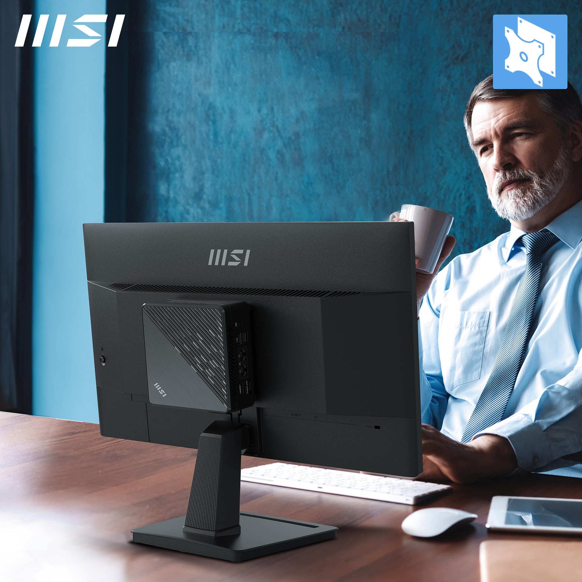 MSI PRO MP225V 21.5 Inch Full HD Office Monitor - 1920 x 1080 VA Panel, 100 Hz, Eye-Friendly Screen, Tilt-Adjustable - HDMI, D-Sub (VGA) - 5