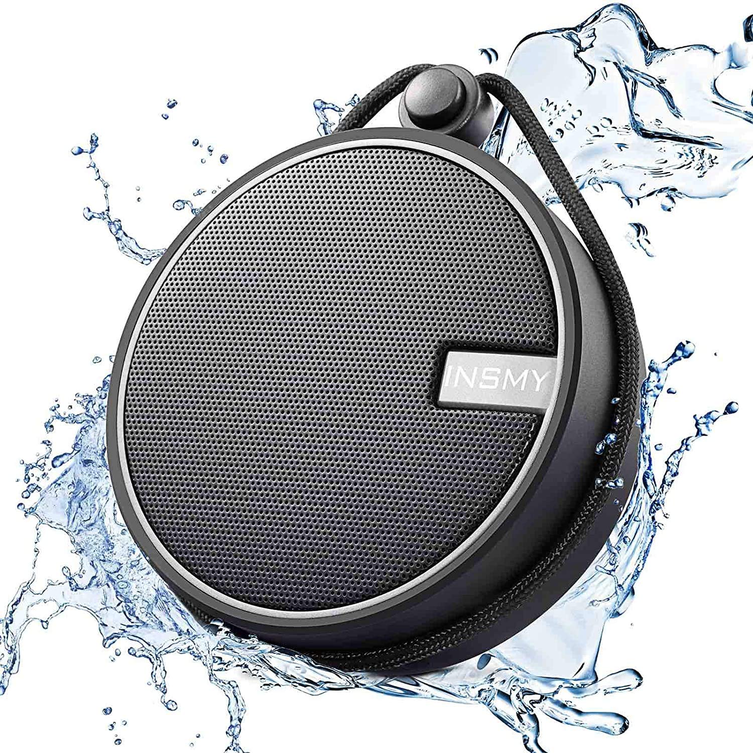 INSMY IPX7 Vandtæt Bluetooth-højttaler til bruser, Bærbar Trådløs Udendørshøjttaler med HD-lyd, Understøtter TF-kort, Sugekop Til Hjemmet, Pool, Strand, Sejlads, Vandring 12T Spilletid_voghion.com