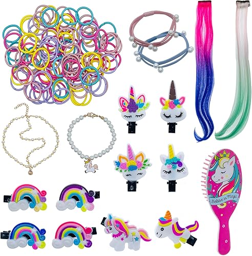 Miniatura 3 de SAIBURAZ Accesorios para el cabello de muñeca de 18 pulgadas para American OG Girl cepillo de pelo de muñeca Rainbown Unicorn Kit accesorios de