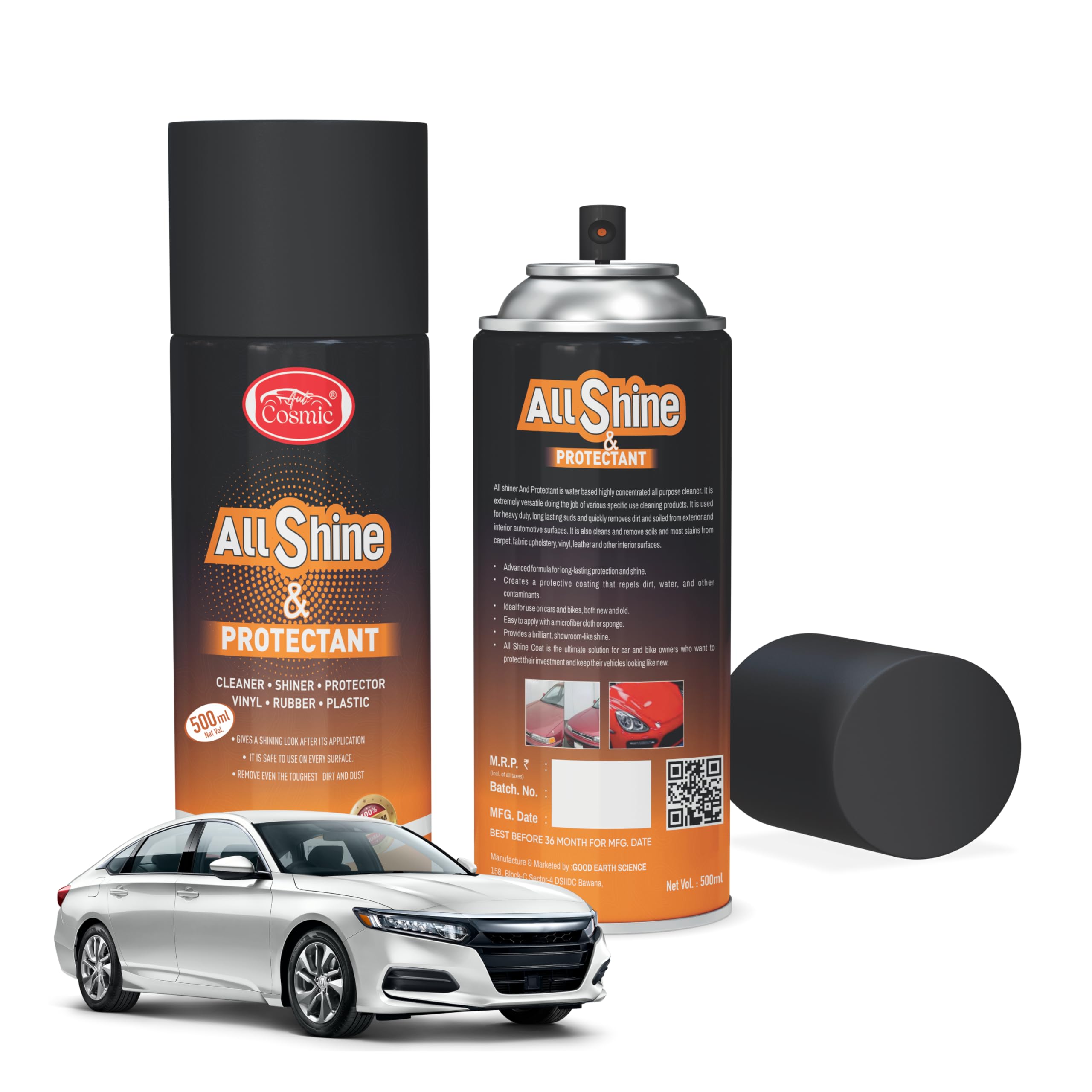AUTOCOSMIC All Shine & Protectant Spray | Cleaner, Shiner & Protectant | Multipurpose | Ideal for Car and Bikes | Net Qty. 500ml