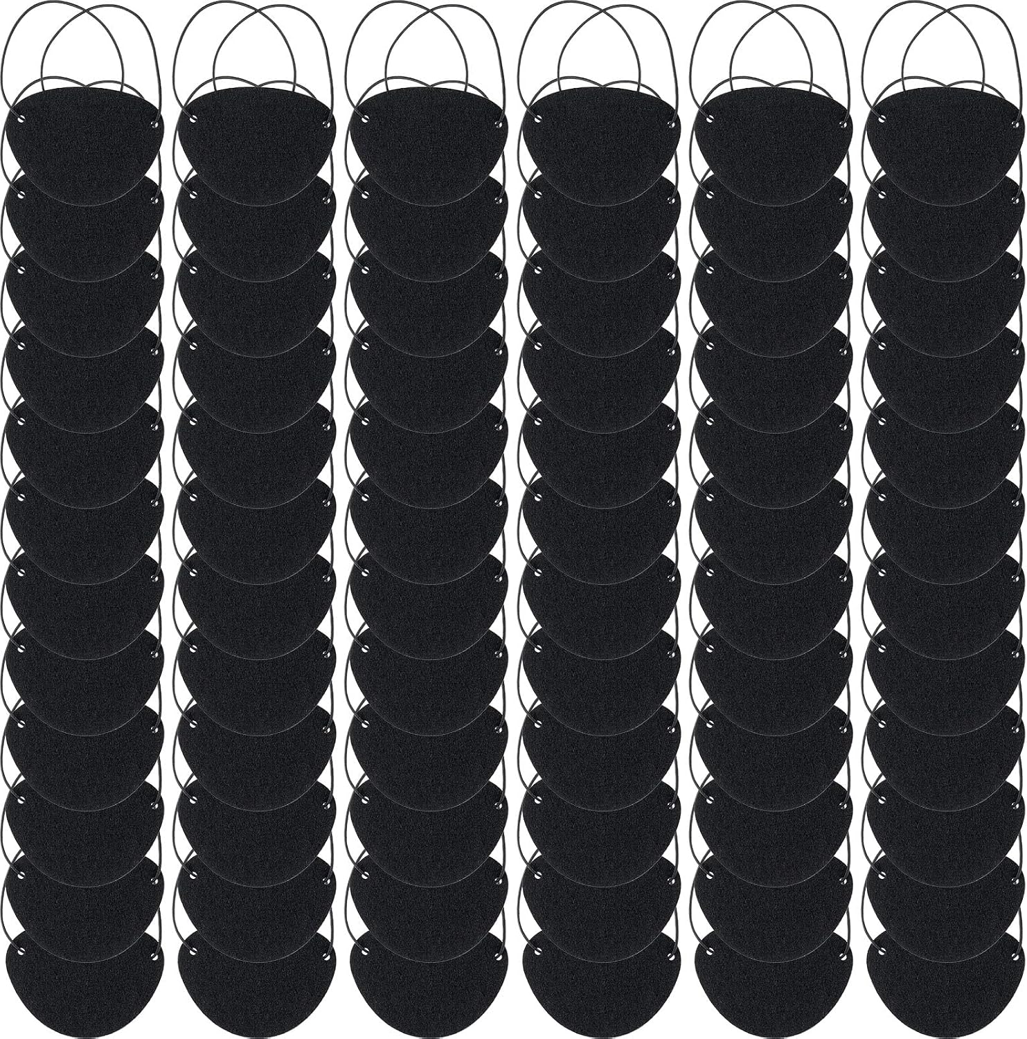 Chivao 72 Pieces Halloween Pirate Eye Patches for Adults Black Felt One Eye Skull Captain for Pirate(Skull Style)