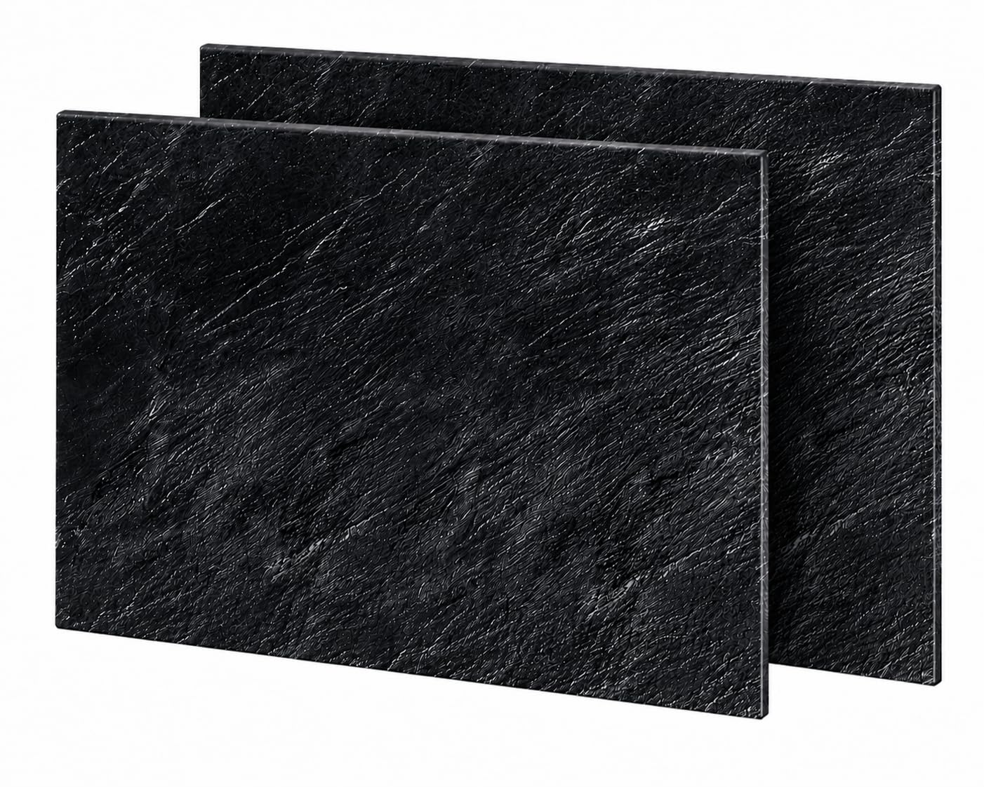 Unibos | Set of 2 Glass Chopping Boards, Large Black Toughened Glass Cutting Boards 52 x 30 cm, Non-Porous Easy Clean Kitchen Food Preparation Boards with Non-Slip Feet